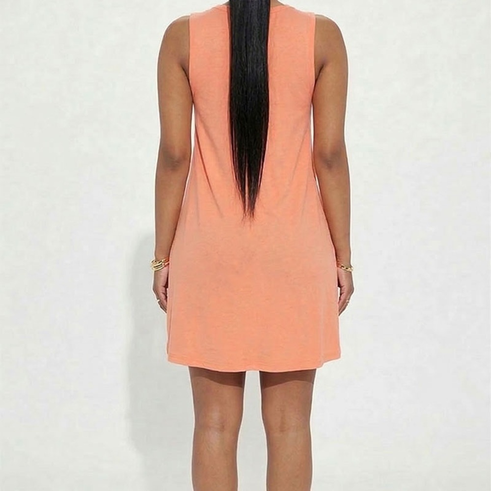 mittoshop Sleeveless Peach Tank Dress Bamboo Swing Dress Kentucky Derby Dress - Picture 2 of 15